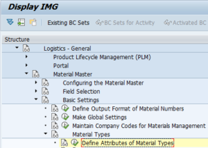 Define Attributes of Material Types