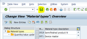 Change View "Material types": Overview